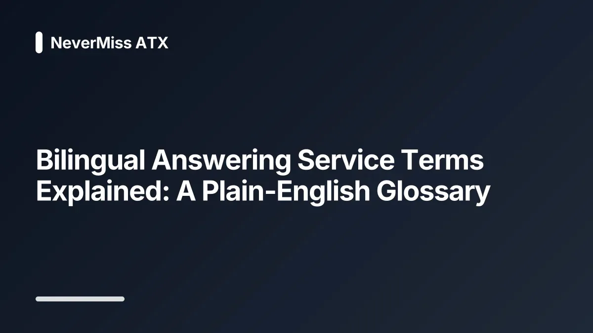 bilingual answering service glossary