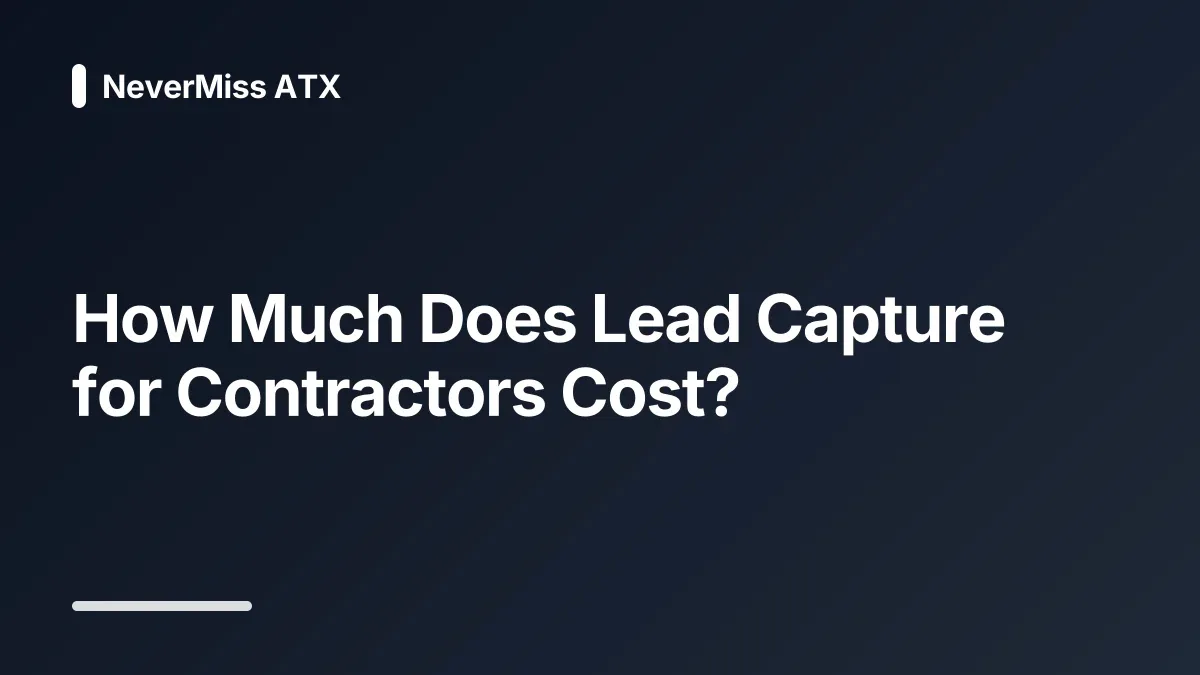 how much does lead capture for contractors cost