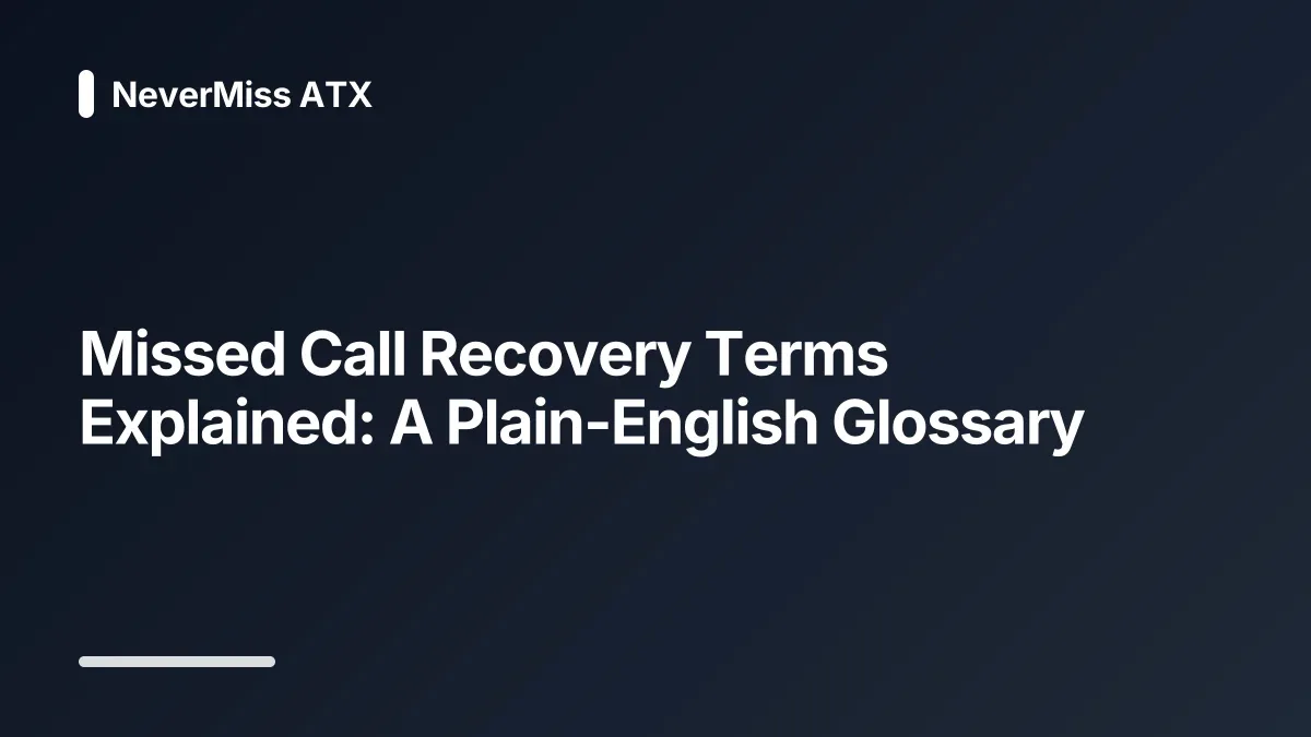 missed call recovery glossary
